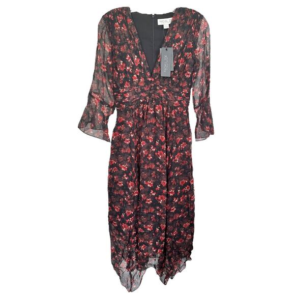 RACHEL ZOE Women's Chiffon CADEN DRESS 100% Silk Lined - Size 0 Floral Multi - Picture 4 of 12